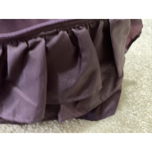 Thirty One Purple Ruffle Wristlet Plum Bag Handbag Clutch Wallet Nylon 608A - Picture 7 of 11
